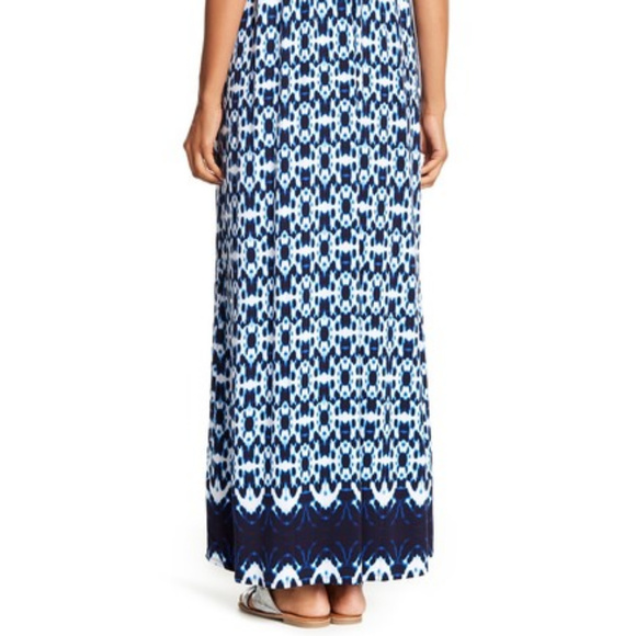 TART CHLOE MATERNITY MAXI DRESS CIRCLE TIE DYE BLUE WHITE NWOT - Picture 9 of 16